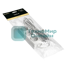 Удлинитель ExeGate ECE-3-3W (EX285806RUS), белый, 3 м, Евровилка с заземлением, 3 евророзетки с заземлением, 2200 Вт