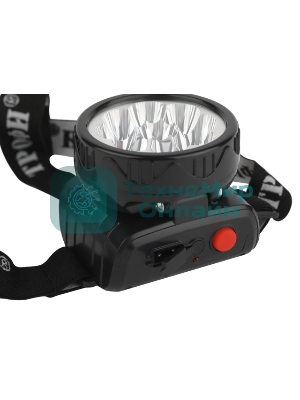 Фонарь налобный ЭРА светодиодный Трофи TG9 ударопрочный, 9 LED, 2 режима, аккумуляторный, черный