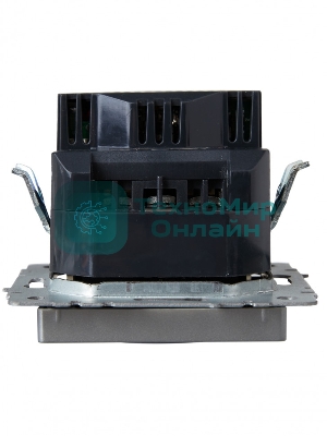 Розетка 1-местная IEK BRITE РЮш11-1-БрА (BR-R14-16-U22-018-K47) с заземлением, с защитными шторками, 16А, с USB A+C 18 Вт, алюминий