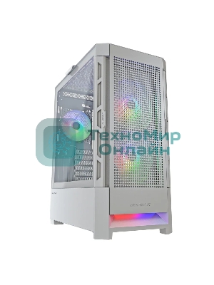 Компьютерный корпус Cougar Airface RGb White, 2х140мм + 1x120мм ARGB Fan, ARGB Fan Hub, без БП, белый, ATX