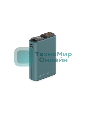 Портативный аккумулятор OLMIO QS-10, 10000mAh, 22.5W QuickCharge3.0/PowerDelivery, LCD, темно-зеленый