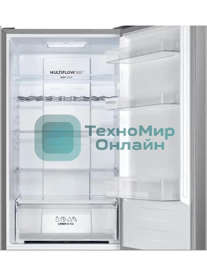 Холодильник Gorenje NRK619FAS4 серый двухкамерный 207/93л морозилка снизу, No Frost