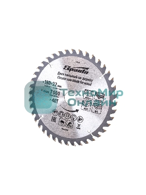 Пильный диск по дереву Sparta ф180 х 22 мм, 40 зубьев