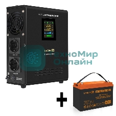 Комплект Источник бесперебойного питания EX295996RUS + батарея 100Aч EX285656RUS 1шт (инвертор, синус, для котла, настенный) ExeGate FineSine SX-800.LCD.AVR.2SH 800VA/500W, чистая синусоида, цветной LCD-дисплей, AVR, 2*Schuko, линейно-интерактивный, крепление настенное/универсальное, Black + батарея ExeGate HRL 12-100 (12В, 100Ач) 1шт