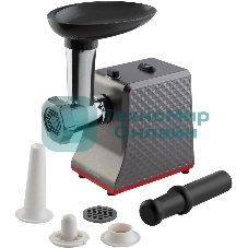 Мясорубка электрическая Hyundai HY-MG2114 графит/серебристый, 1800 Вт, 2.2 кг/мин, реверс, защита от перегрузки, насадки - 4