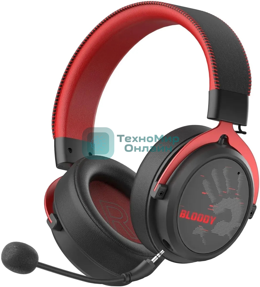Гарнитура Bloody MR590 Sports Red красный/чёрный, беспроводная + проводная, Bluetooth, до 35 ч
