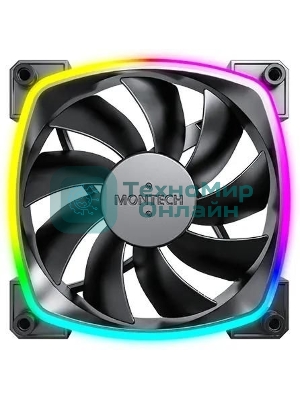 Вентилятор для корпуса Montech AX120 ARGb 120х120x25 черный 4-pin 27дБ (AX120 PWM BLACK) Ret