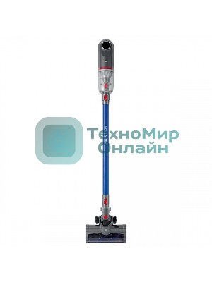 Пылесос вертикальный BQ VCA0102H серый/синий, питание от аккумулятора, 50 Вт, уборка сухая, пылесборник 0,45 л, работа от АКБ max 45 мин.