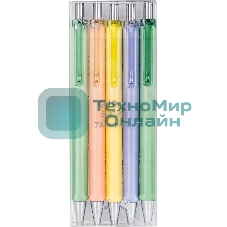 Набор гелевых автоматических ручек Deli Nusign NS562-A ассорти, d=0.5мм, черные чернила (4шт) 4 ручки