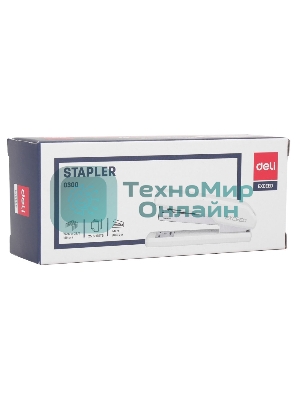 Степлер Deli E0300белый, Exceed 24/6 26/6 (25 листов) белый, 100 скоб, металл/пластик, коробка