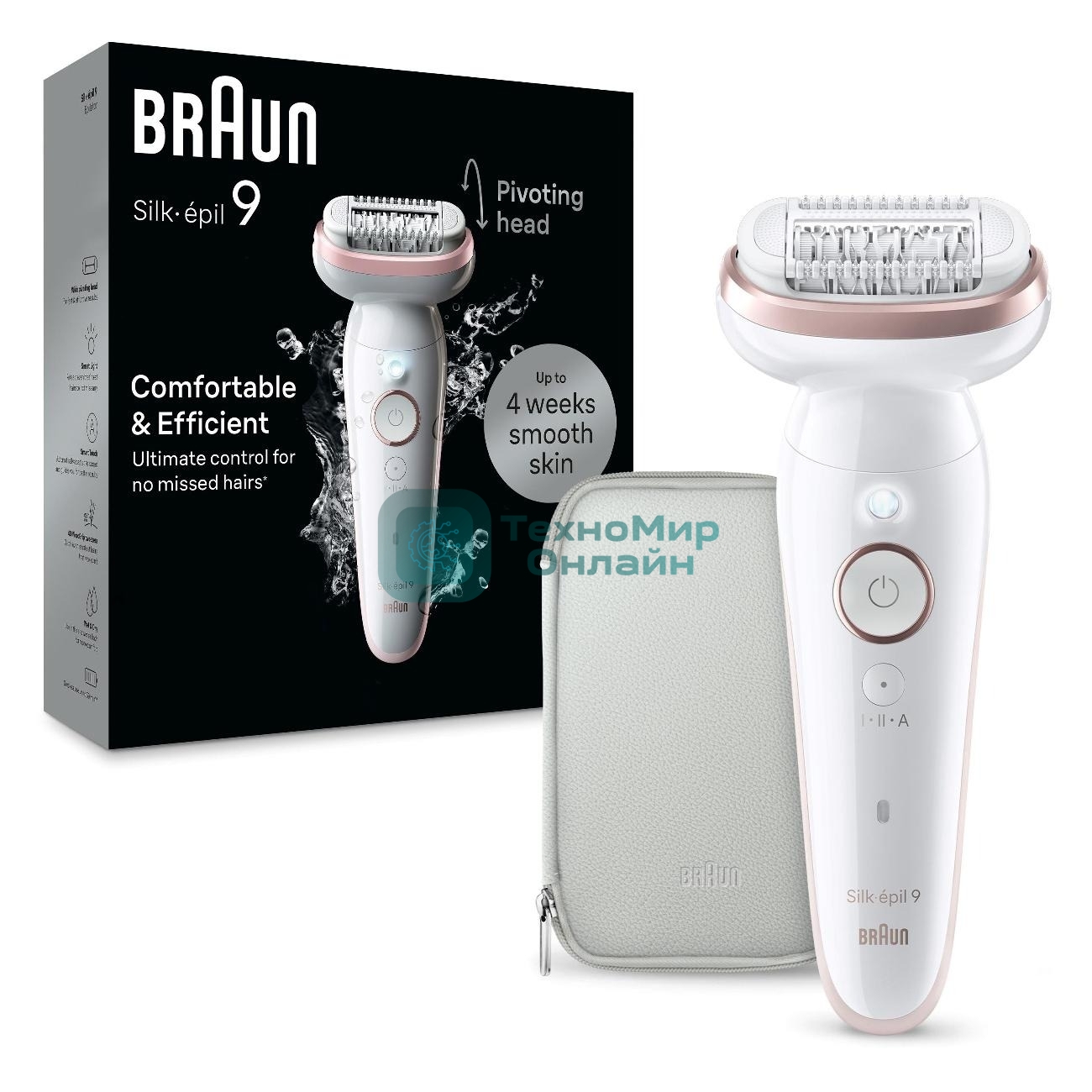 Электрический эпилятор BRAUN SES9-000 розовое золото/белый