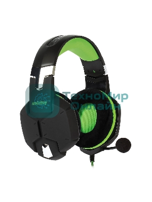 Гарнитура SmartBuy Rush Viper чёрный-зеленый, проводная, 3.5 мм