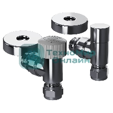 Набор термостатический угловой Royal Thermo Design Pro 15мм М30х1,5 (Хром)