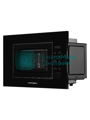 Встраиваемая микроволновая печь Kuppersberg HMW 620 B, объем 20 л, мощность 700 Вт, поворотный стол, High-Tech, 9 автоматических программ, гриль, сенсорное управление, черный