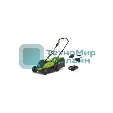 Газонокосилка аккумуляторная GreenWorks GD24LM33k4, 24v, 33 см, 1хАКБ 4А·ч и ЗУ (2516107UB)