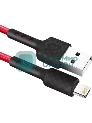 Кабель USB Defender F181 Lightning 1м, 2.4А, нейлон, пакет 1