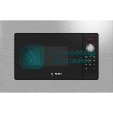 Встраиваемая микроволновая печь Bosch BFL623MS3 нержавеющая сталь, 20 л, 800 Вт, переключатели - поворотный механизм/сенсор