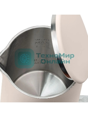 Чайник электрический Galaxy Line GL 0327, пудровый, пластик, 1800 Вт, 1,5 л