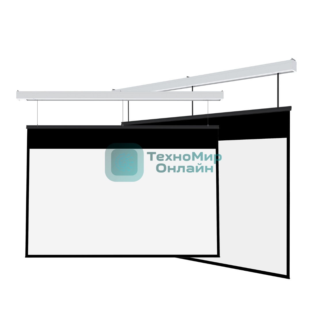 Экран для проектора S'OK Athena SGPSMS-323x201 на тросах с электроприводом, матовый, белый к