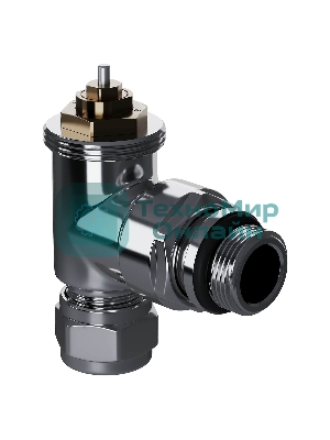 Набор термостатический угловой Royal Thermo Design Pro 15мм М30х1,5 (Хром)