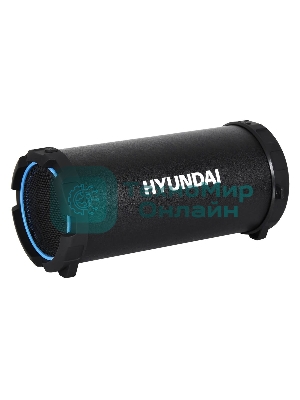 Колонка портативная Hyundai H-PAC220 черный/голубой 10W 1.0 BT/3.5Jack/USB