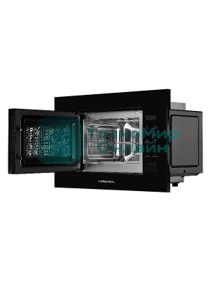 Встраиваемая микроволновая печь Kuppersberg HMW 620 B, объем 20 л, мощность 700 Вт, поворотный стол, High-Tech, 9 автоматических программ, гриль, сенсорное управление, черный