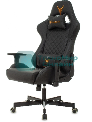 Кресло Knight ARMOR черный, экокожа, 120 кг, механизм качания