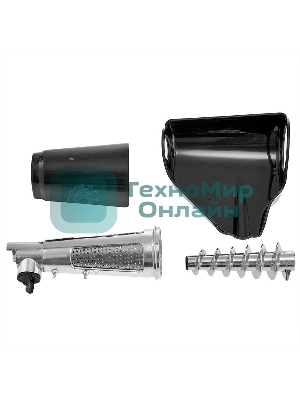 Мясорубка электрическая DELTA DL-6105M черный, 2000 Вт, 1.8 кг/мин, реверс, защита от перегрузки, насадки - 4