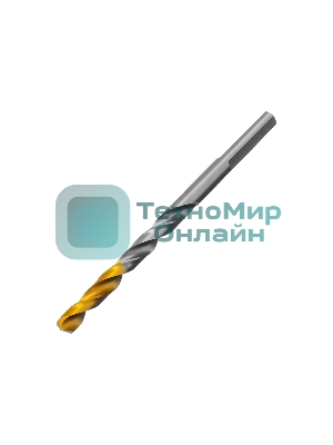 Сверло спиральное по металлу Denzel 5 x 86мм, Р6М5, Golden Tip