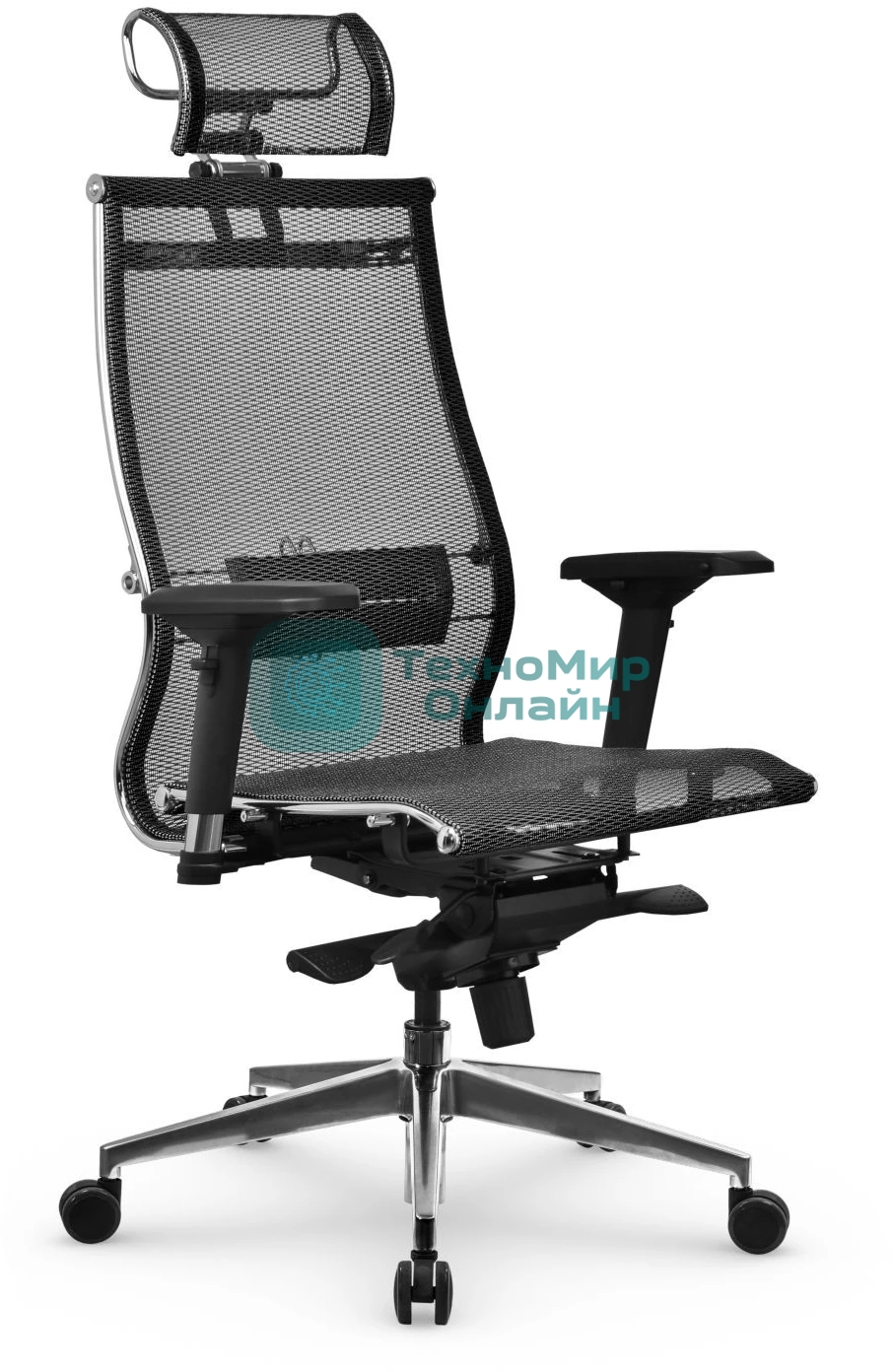 Кресло Метта Samurai S-3.051 MPES эко.кожа/сетка с подголов. крестов. металл хром