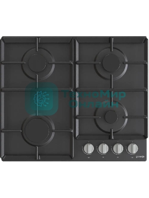 Газовая варочная панель Gorenje G641EXB, 4 конфорки, металл, черный