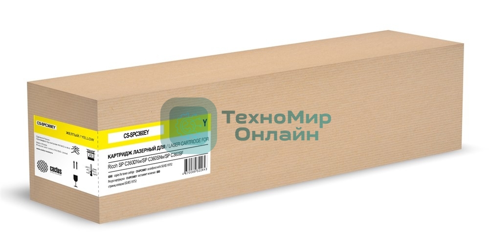 Картридж лазерный Cactus CS-SPC360EY (408187) желтый (6000 стр.) для Ricoh SP C360DNw/SP C360SNw/SP C360SF