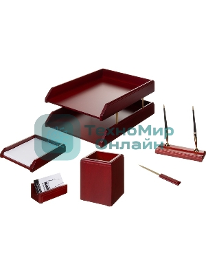 Настольный набор Good Sunrise M6C-25A (6 предметов) фактура красное дерево, материал дерево, бордовый/черный