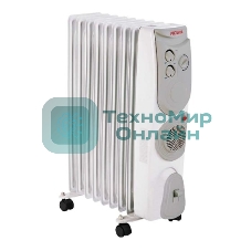 Масляный обогреватель Ресанта ОМ-9АВ (9 секций) белый, 2400 Вт, 30 м2, термостат 67/3/22