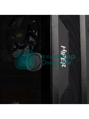 Компьютерный корпус Hiper DCB черный без БП ATX 1x120mm 1x140mm 1xUSB2.0 1xUSB3.0 audio bott PSU