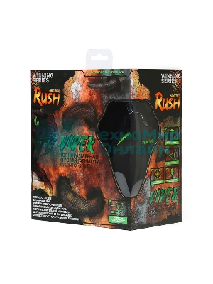 Гарнитура SmartBuy Rush Viper чёрный-зеленый, проводная, 3.5 мм