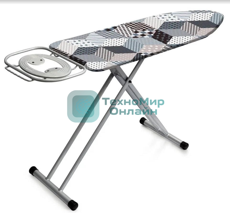 Доска гладильная Dogrular Домина 2237 рабочая поверхность 122 x 40, 142 x 50 x 9,5, регулировка высоты 8 позицмй, подъем 74-96 см, серая