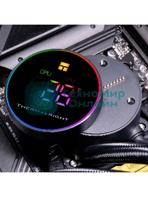 Система жидкостного охлаждения Thermalright Frozen Magic 360 Digital V2 (360мм, LED temp., Black, ARGB/Fans: 3x120мм, 68.9CFM, 28.2dBA, 2000RPM/Pump height 54.4мм, Rad thickness 27мм/S: 1700, 1200, 1851, 115X, AM5, AM4)