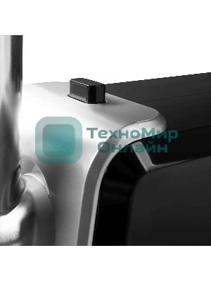 Мясорубка электрическая Hyundai HY-MG4422 черный/серебристый, 1200 Вт, 2.4 кг/мин, реверс, защита от перегрузки, металлический лоток, насадки - 9