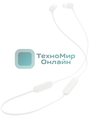 Беспроводные наушники JBL Tune 135BT белый, внутриканальные (с шейным ободом), Bluetooth, до 16 ч