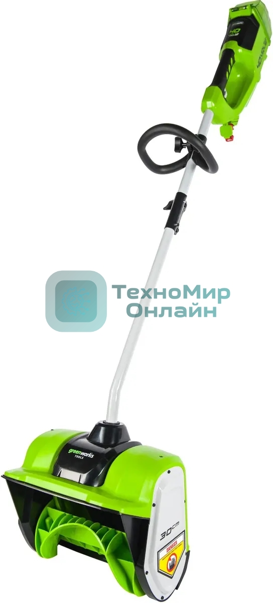 Снегоуборщик аккумуляторный GreenWorks GD40SSK4, 40V, 30 см, бесщеточный, с 1хАКБ 4 А.ч и ЗУ 2600807UB