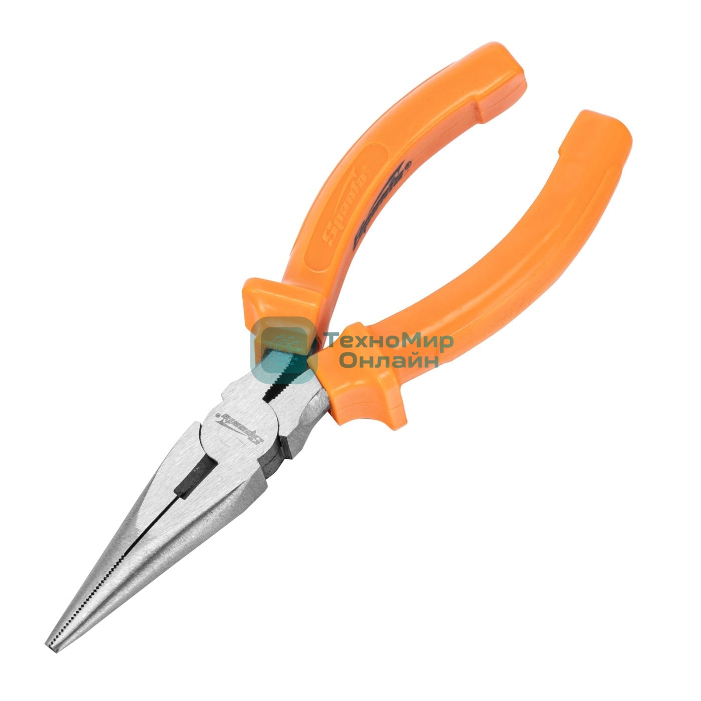 Длинногубцы Sparta Classic, 160 мм, прямые шлифованные, пластмассовые рукоятки