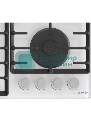 Газовая варочная панель Gorenje GT642AXW, 4 конфорки, закаленное стекло, белый