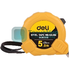 Рулетка Deli DL9025B 5мx25мм Метрическая. Корпус ударопрочный.