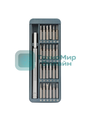Набор прецизионных отверток Deli DL241025 (отвертка + 24 биты), сталь S2 + Cr-V