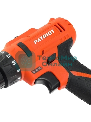 Дрель-шуруповерт Patriot BR 187UES, 18 В, 2 Ач, 25 Нм, щеточный