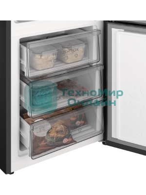 Холодильник Weissgauff WRK 2000 Total NoFrost Inverter Black черный двухкамерный 240/95л морозилка снизу