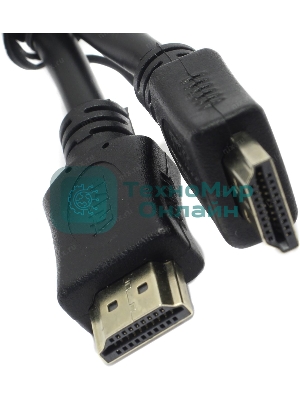 Кабель HDMI C-HM-HM-1.8M Wize, 1.8 м, v.2.0, 19M/19M, позол.разъемы, экран, черный, пакет