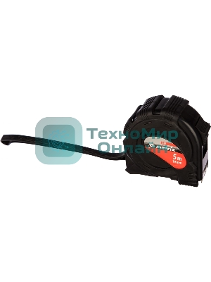 Рулетка Matrix 5мх19мм обрезиненный корпус, черный