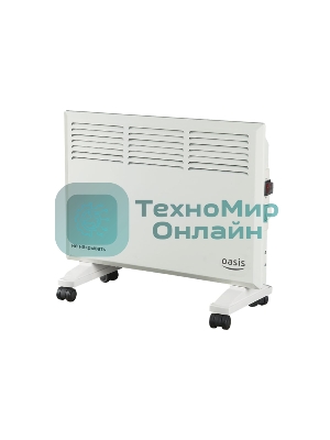 Конвектор электрический Oasis KM-15 белый, 1500 Вт, 20 м2, термостат